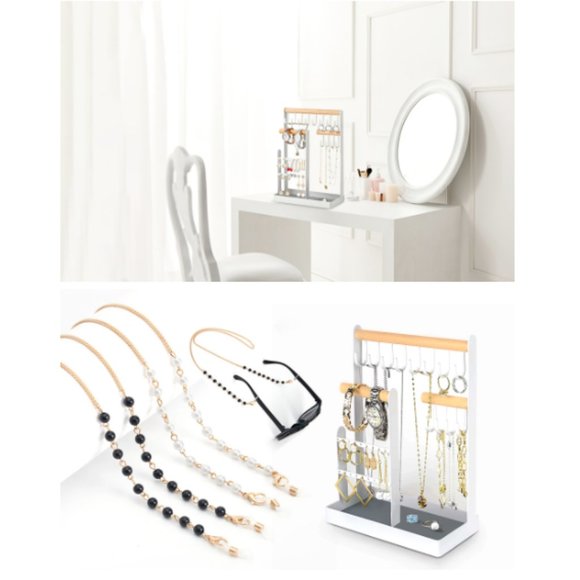 4-Tier Earring Holders & Necklace Towers - Jewelry Stand & Ring Tray - Picture 8 of 9